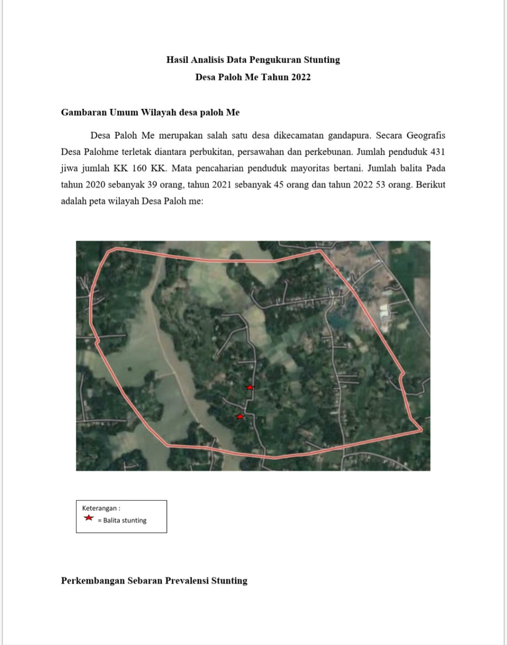 HASIL ANALISIS DATA PENGUKURAN STUNTING DESA PALOH ME TAHUN 2022